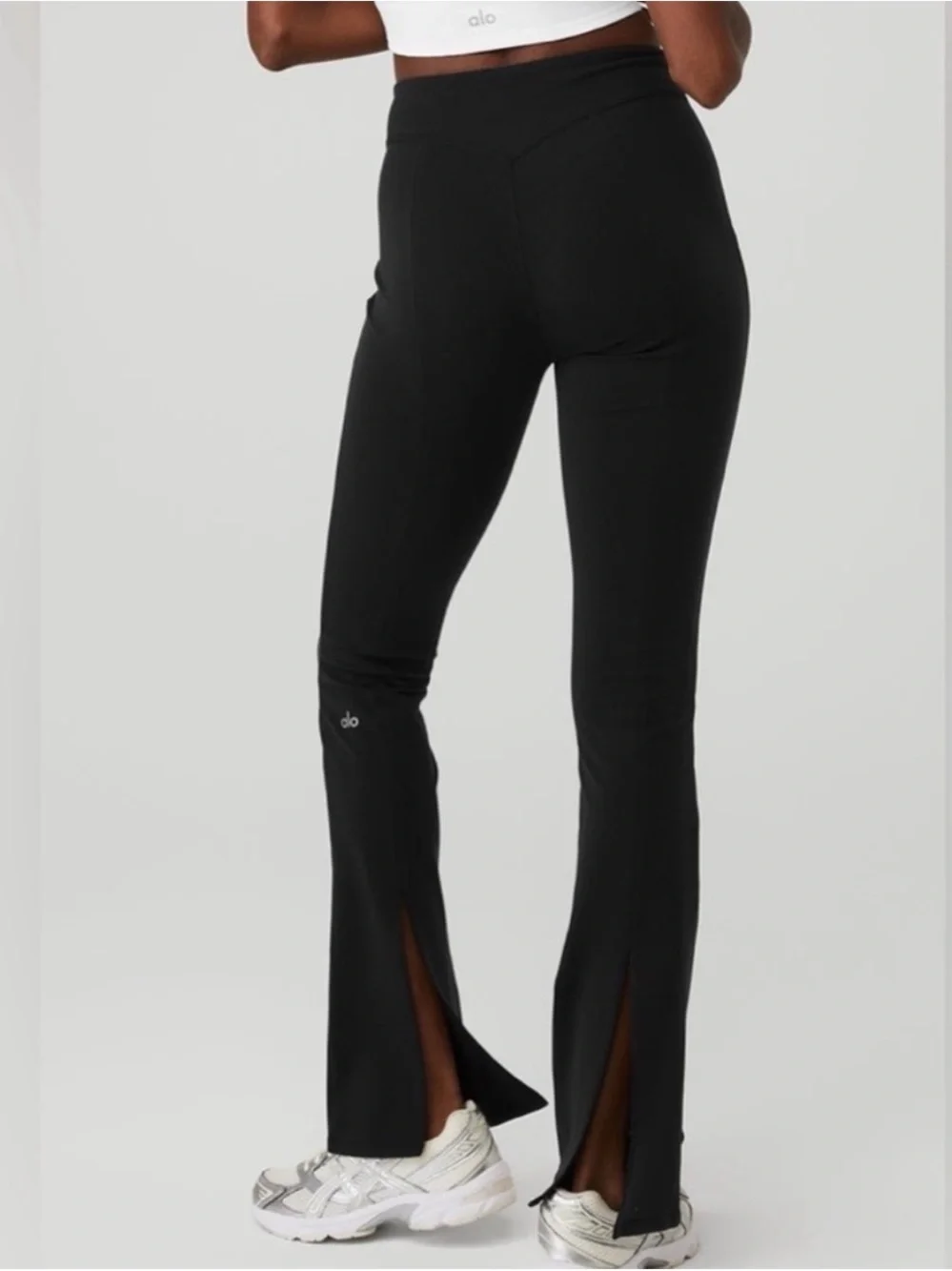 ALO Yoga Black Kickback High-Rise Flare Leggings